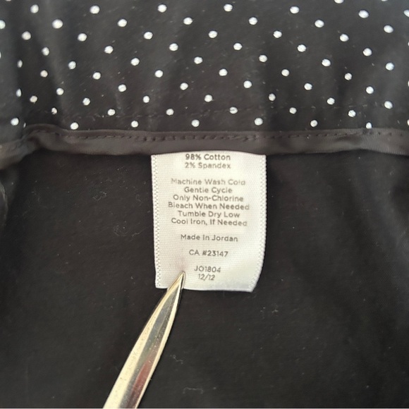 Talbot Pants Black with Tiny White Nautical Dots Signature Crop size 18 W Petite - Picture 16 of 16